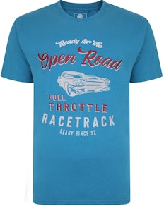 KAM Open Road Full Throttle T-Shirt Turk Blue